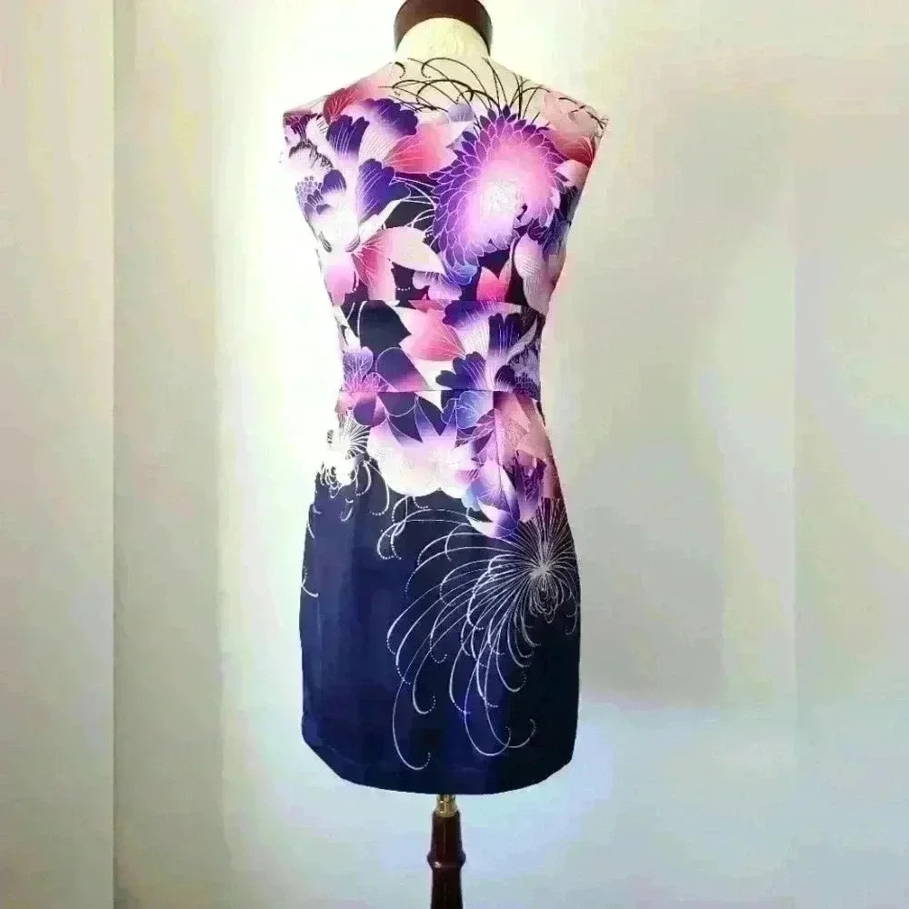 Marciano purple flowered  dress size 2 - Picture 3 of 13